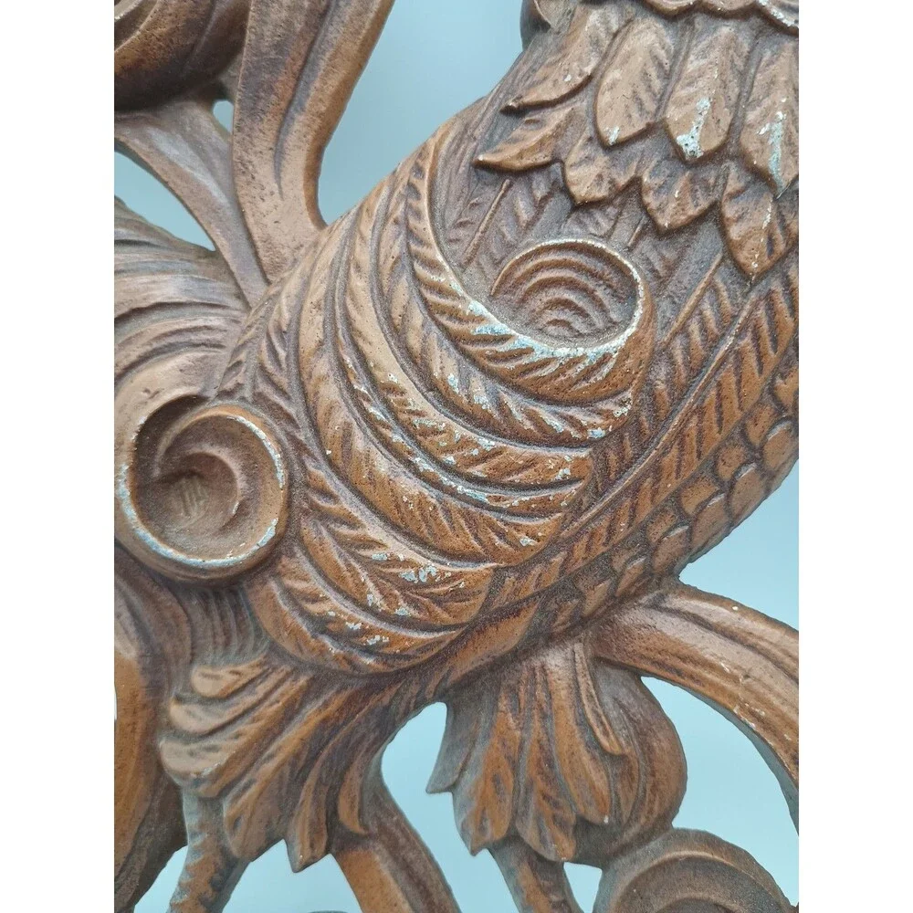 2 Vintage Sexton Cast Metal Roosters 14” X 8” Wall Plaques USA Country Chickens - Picture 6 of 11
